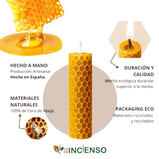 Velas de cera de abeja natural